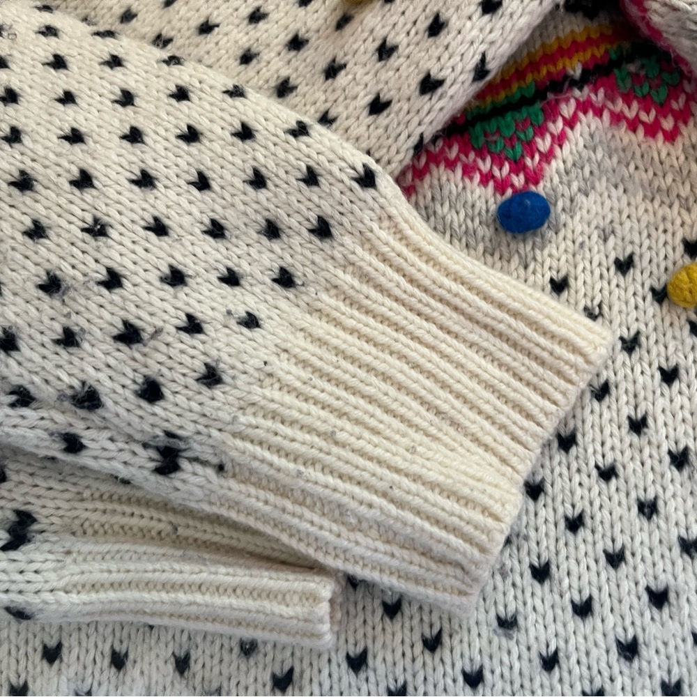 Talbots Fair Isle Pom Pom Sweater Size L - Picture 13 of 14